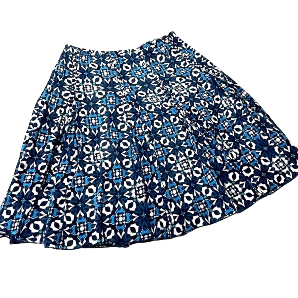 Alfani Geometric Mosaic Print Cotton A-Line Blue Womens‎ Skirt 10P